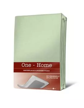 Простыня на резинке 180-200х200 см зимняя мятная приятная теплая простыня хлопок One-Home