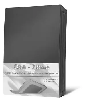 Простыня на резинке 180x200 - 200x220 см, антрацит, эластан, пружинная кровать, водяная кровать One-Home, серый