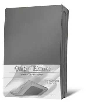 Простыня на резинке 90х200 см - 100х200 см мягкая простыня стрейч с серым эластаном One-Home