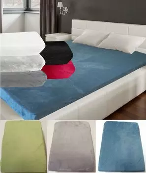 Простыня на резинке Cashmere Touch Натяжитель простыни Зимний теплый плюшевый плюш Цвет: зеленый Размер: 180–200 x 200 см MB Warenhandel24