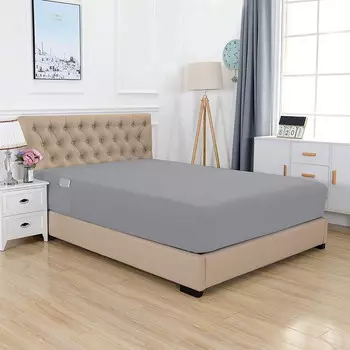 Простыня на резинке Elegant Comfort, серебряный