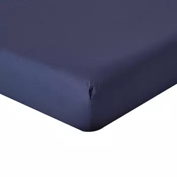 Простыня на резинке Homescapes, 90x190 см, темно-синий