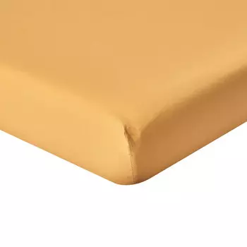 Простыня на резинке Homescapes, 90x190 см, желтый