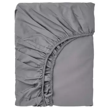 Простыня на резинке Ikea Ronnveckmal 90x200 см, серый