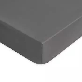 Простыня на резинке из чистого хлопка однотонного цвета - Tortona. Lisola Basic, гризайль, двуспальный