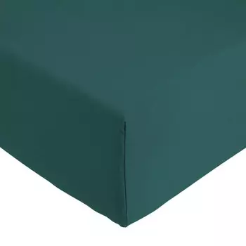Простыня на резинке из чистого хлопка - Сена/Луара/эксклюзив Lisola Stone, изумруд, односпальный