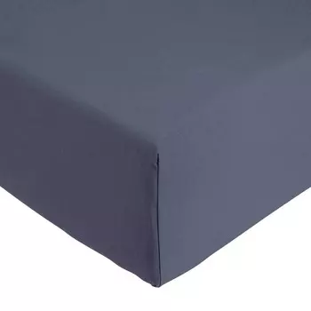 Простыня на резинке из чистого хлопка - Сена/Луара/эксклюзив Lisola Stone, деним, Piazza e Mezza