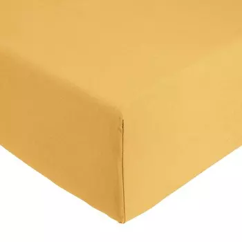 Простыня на резинке из чистого хлопка - Сена/Луара/эксклюзив Lisola Stone, янтарь, односпальный