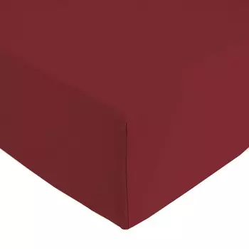 Простыня на резинке из чистого хлопка - Сена/Луара/эксклюзив Lisola Stone, вишня, Piazza e Mezza