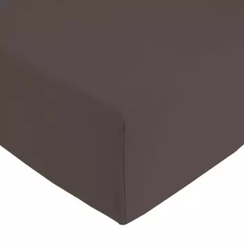 Простыня на резинке из чистого хлопка - Сена/Луара/эксклюзив Lisola Stone, бурский, двуспальный