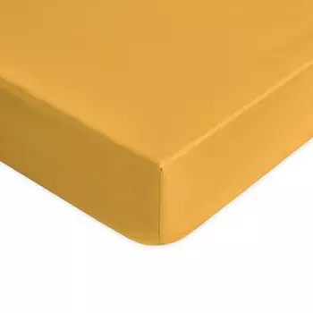 Простыня на резинке из чистого хлопкового сатина 300TC Solid Color - Gottardo Lisola Basic, сейтан, односпальный