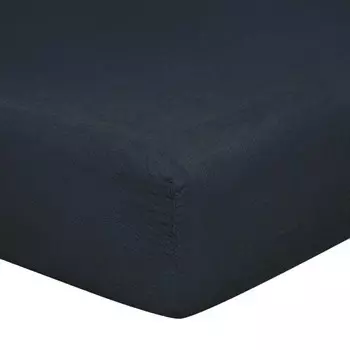 Простыня на резинке из чистого льна, стирка камнями, без глажки - роскошь Lisola Stone, деним, односпальный