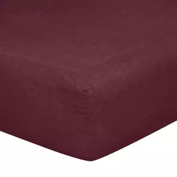 Простыня на резинке из чистого льна, стирка камнями, без глажки - роскошь Lisola Stone, руби, двуспальный