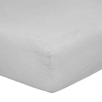 Простыня на резинке из чистого льна, стирка камнями, без глажки - роскошь Lisola Stone, устрица, односпальный