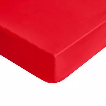 Простыня на резинке из хлопкового перкаля 200TC сплошного цвета - Милан Lisola Basic, красный