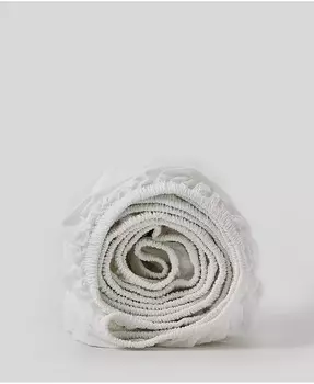 Простыня на резинке из хлопкового перкаля Cool-Air - Twin Pact, белый