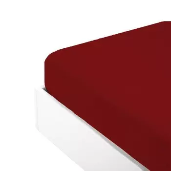 Простыня на резинке из хлопкового перкаля однотонного цвета - Arianna Fazzini, красный, Piazza e Mezza