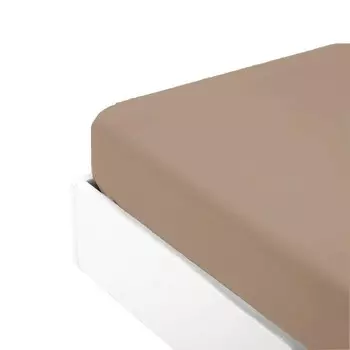 Простыня на резинке из хлопкового перкаля однотонного цвета - Arianna Fazzini, верблюд, Piazza e Mezza