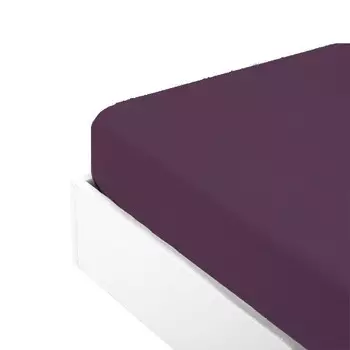 Простыня на резинке из хлопкового перкаля однотонного цвета - Arianna Fazzini, виола, односпальный