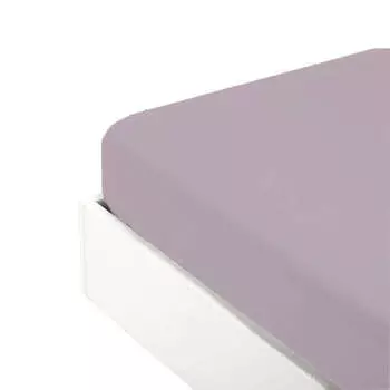 Простыня на резинке из хлопкового перкаля однотонного цвета - Arianna Fazzini, роза, односпальный