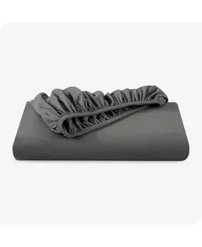 Простыня на резинке из хлопковой фланели Twin XL Bare Home, серый