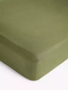 Простыня на резинке John Lewis Comfy & Relaxed Washed Linen Deep, цвет avocado/green