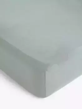 Простыня на резинке John Lewis Comfy & Relaxed Washed Linen Deep, цвет sage