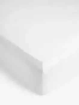 Простыня на резинке John Lewis Comfy & Relaxed Washed Linen, цвет oyster/white