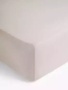 Простыня на резинке John Lewis Comfy & Relaxed Washed Cotton, цвет almond