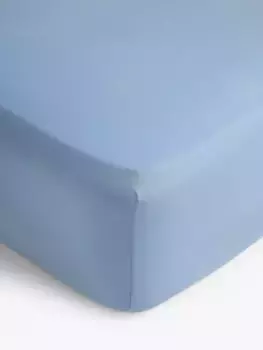 Простыня на резинке John Lewis Comfy & Relaxed Washed Cotton, цвет french/blue