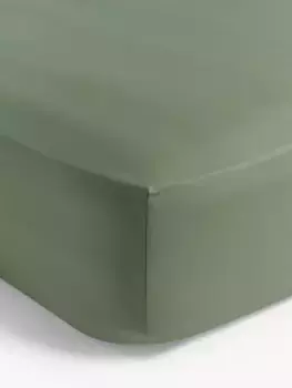 Простыня на резинке John Lewis Easy Care Organic Cotton 200 Thread Count, цвет myrtle/green