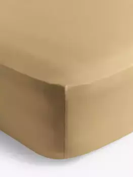 Простыня на резинке John Lewis Easy Care Organic Cotton 200 Thread Count, цвет straw