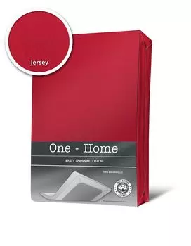 Простыня на резинке красная 180 х 200 см - 200 х 200 см трикотаж хлопок One-Home, красный