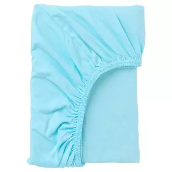 Простыня на резинке, синяя, 80х130 см, LEN IKEA