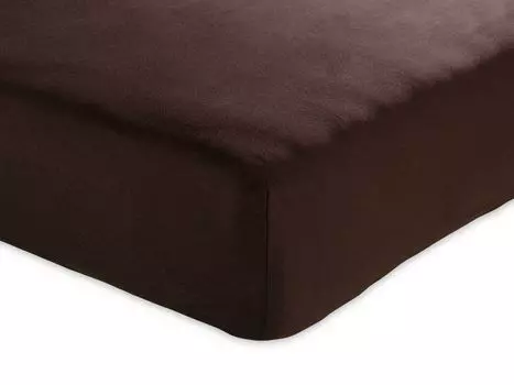 Простыня на резинке - темно-коричневая - хлопок - 100 х 200 см HR Import GmbH