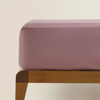 Простыня на резинке Zara Home Children's Cotton With Topstitching, бордовый