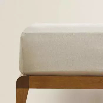 Простыня на резинке Zara Home Linen 310 г/м, светло-бежевый