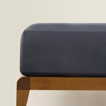 Простыня на резинке Zara Home Linen 310 г/м, темно-синий