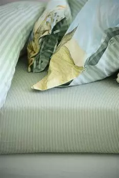 Простыня Pip Studio Duo Stripe цвета хаки, размер 100х200 см.