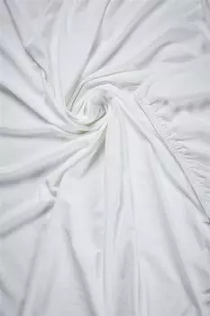 Простыня постельного белья из трикотажа высотой до матраса 26см, цвет белый, размер 100х200/220 Beddinghouse