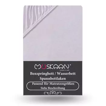 Простыня премиум-класса из джерси 140x200 см - 160x220 см + кровать с пружинным матрасом 40 см с эластаном серебристого цвета Mskaan