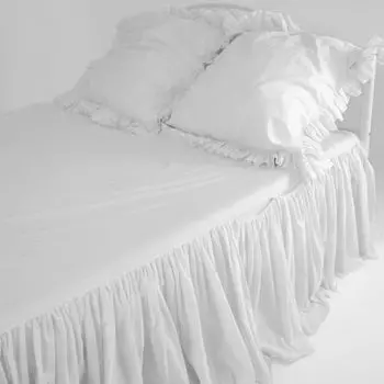 Простыня премиум-класса с рюшами и карманами 100% хлопок 140х200 см - 180х200 см, белая Sleephony, белый