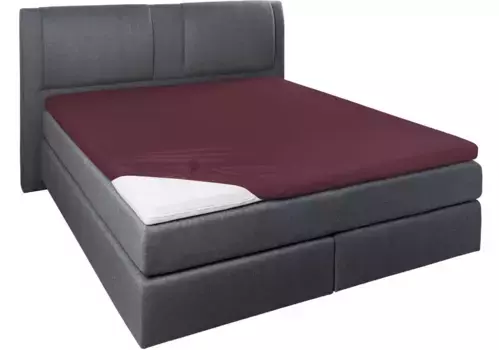 Простыня Primera " Простыня из тонкого джерси с эластаном для матрасов-топперов", подходит для матрасов-топперов и кроватей с пружинными матрасами 90-120х200-220 см, 1 шт., цвет bordeau