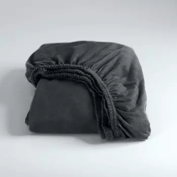 Простыня приталенного цвета «Золушка» (до 25см) - 200х200 см - антрацит Cinderella