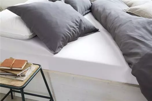 Простыня приталенного джерси Walra стрейч белая - 140x200/210 см