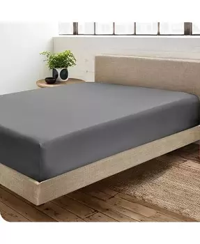 Простыня Queen на подгонке из органического хлопка и сатина Bare Home, серый