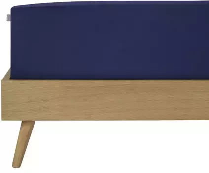 Простыня Schiesser "Elli, 97 % хлопка и 3 % эластана", для высоких матрасов и кроватей с пружинными матрасами, MADE IN GREEN от OEKO-TEX 100х200 см, 1 шт., темно-синий