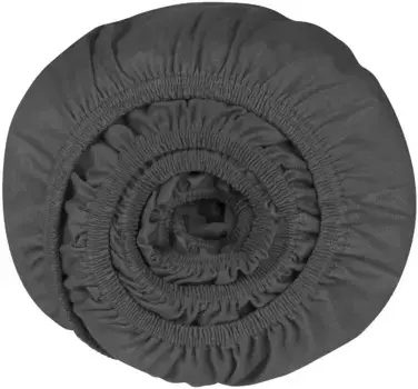 Простыня Schiesser "Flexi из 95 % хлопка и 5 % эластана премиум-качества", подходит для высоких матрасов и кроватей с пружинными матрасами, выполнена в зеленом цвете 150х200 см, 1 шт., темно-серый