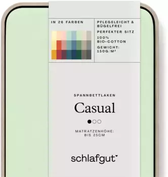 Простыня Schlafgut Casual 120-130х200 см, светло-зеленый