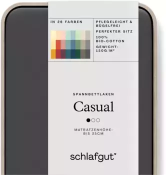 Простыня Schlafgut Casual 90-100х190-200 см, темно-серый